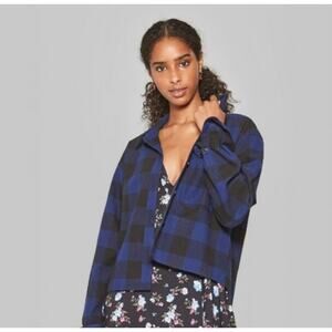 NEW Wild Fable buffalo blue flannel